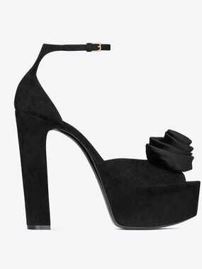 Saint Laurent Jodie Suede Platform Sandals